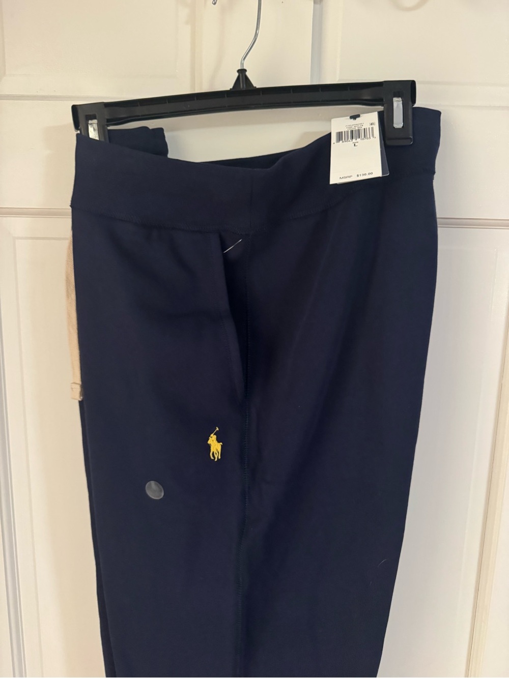 Men’s Ralph Lauren Navy Blue with Yellow Polo Sweatpants Size L - NWT - Picture 3 of 6
